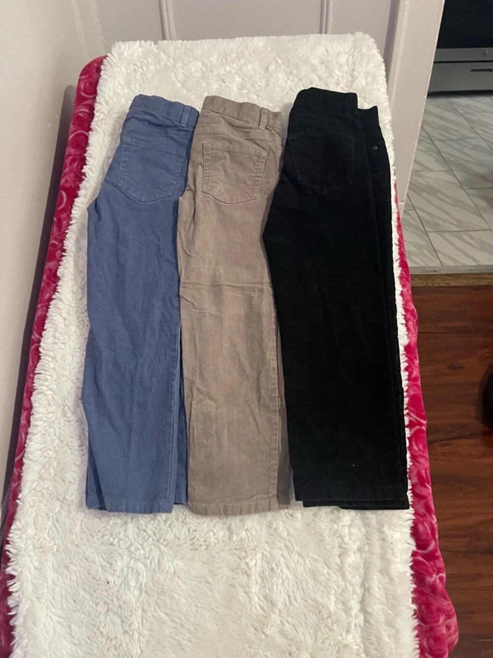 Janie and Jack Corduroy Pants Trio in Blue, Taupe, and Black - Picture 5 of 9